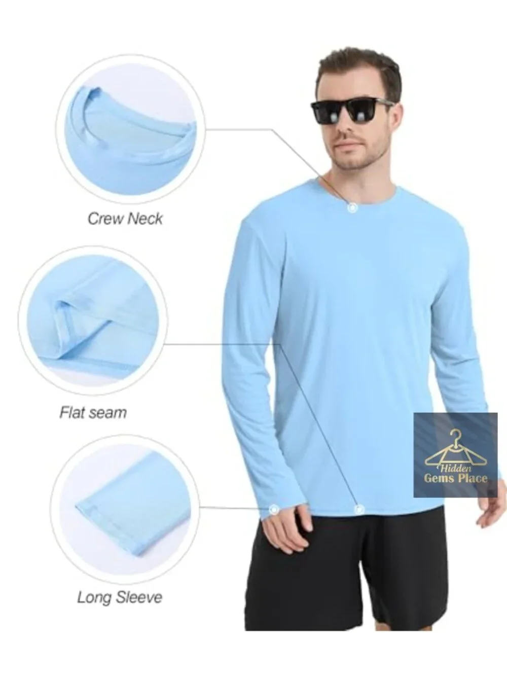 Men's UPF 50+ Long Sleeve Rash Guard Swim Shirts 4 Pack UV Sun Protection